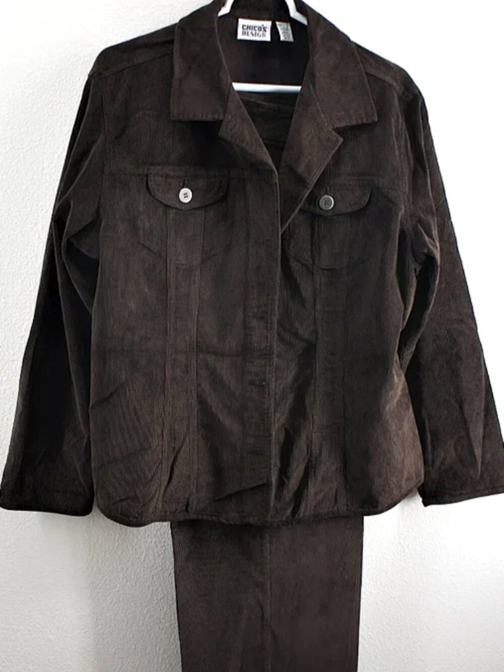 Chico's Design Vintage Corduroy Jacket Pants Outfit size 3